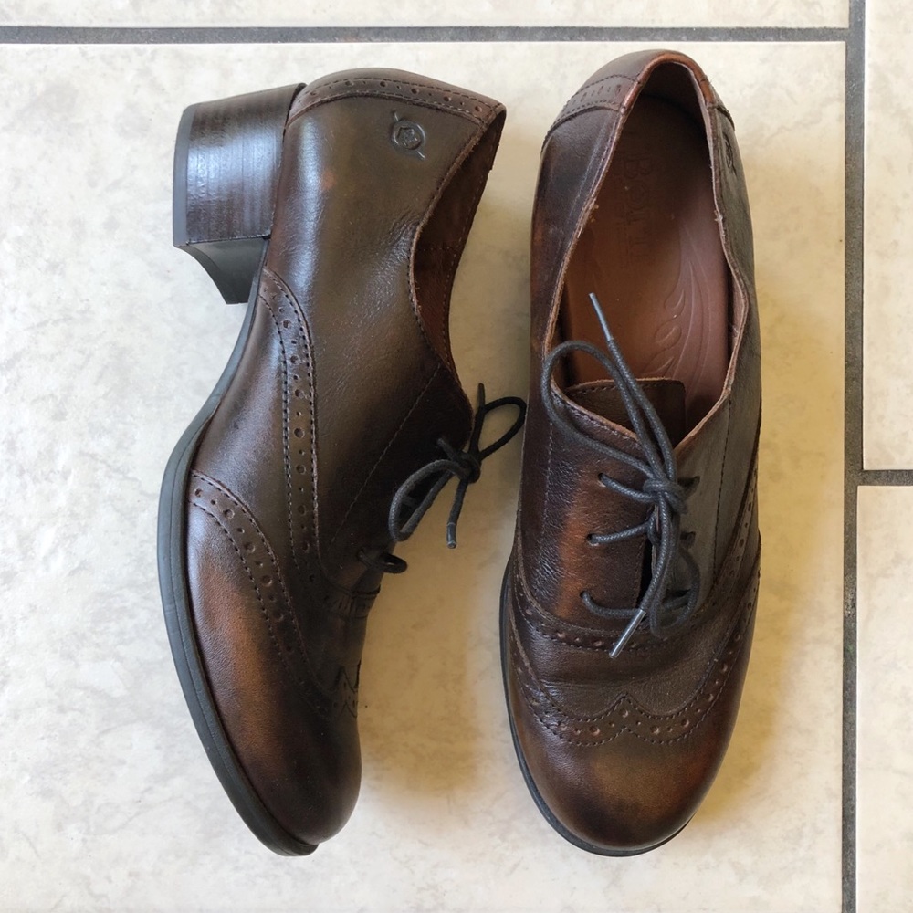Born: Hand Crafted Footwear heeled leather oxfords, 8 1/2